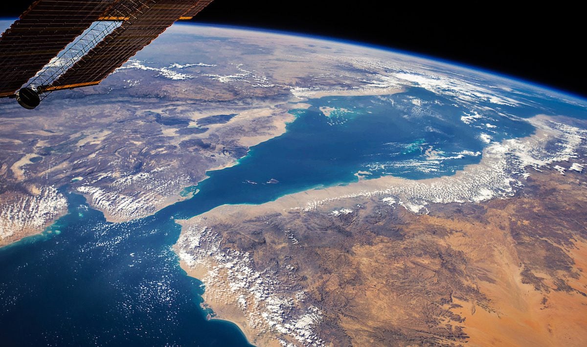 Le détroit de Bab el-Mandeb vu de l'Espace.