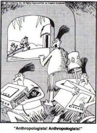 Caricature de Gary Larson, The Far Side (1984). Caricature de Gary Larson, The Far Side (1984).